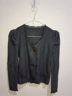 Casual Cardigan Wanita gray