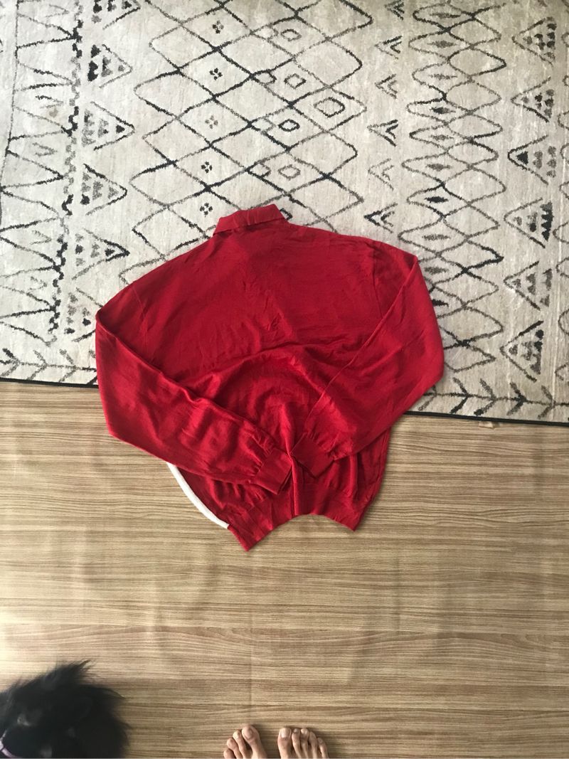 Vintage Y2K Sweater Pria white red, foto 4