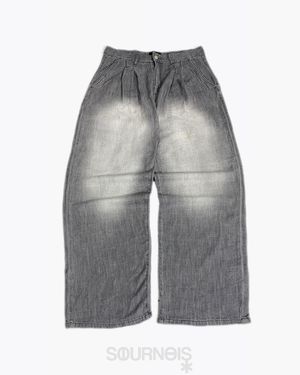 Japanese brand Streetwear Y2K Jeans Pria white gray