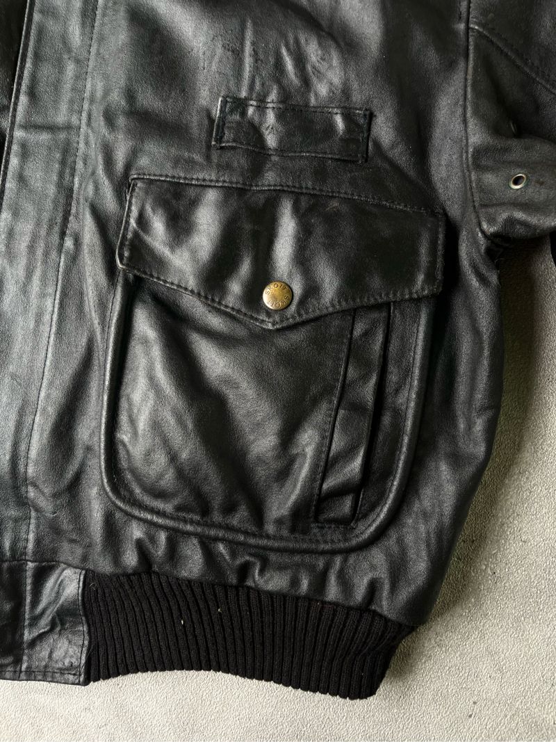 Vintage Leather jacket Pria black, foto 4