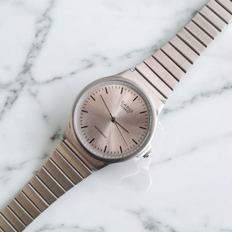 Casio Vintage Casual Pria silver white, foto 2