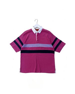 Japanese brand Streetwear Sportswear Polo shirt Pria pink blue