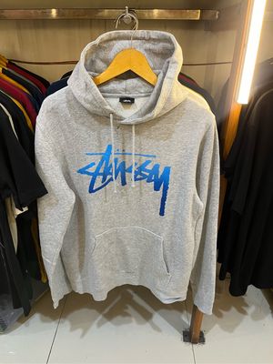 Stussy Streetwear Y2K Hoody Pria gray