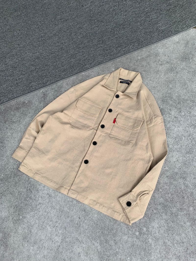 Casual Denim jacket Pria tan, foto 2