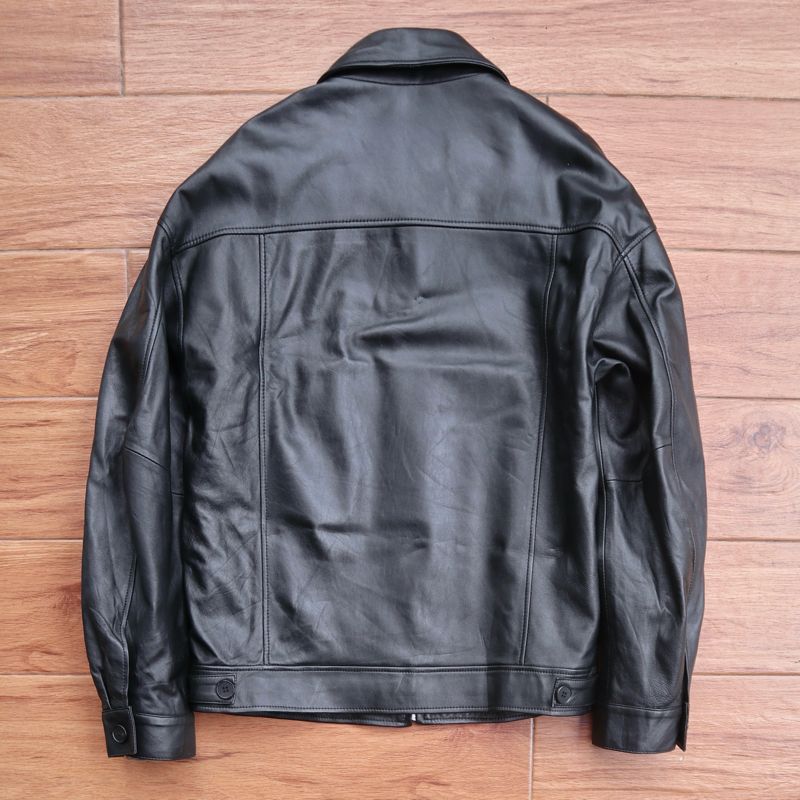 Biker Casual Leather jacket Pria black, foto 6