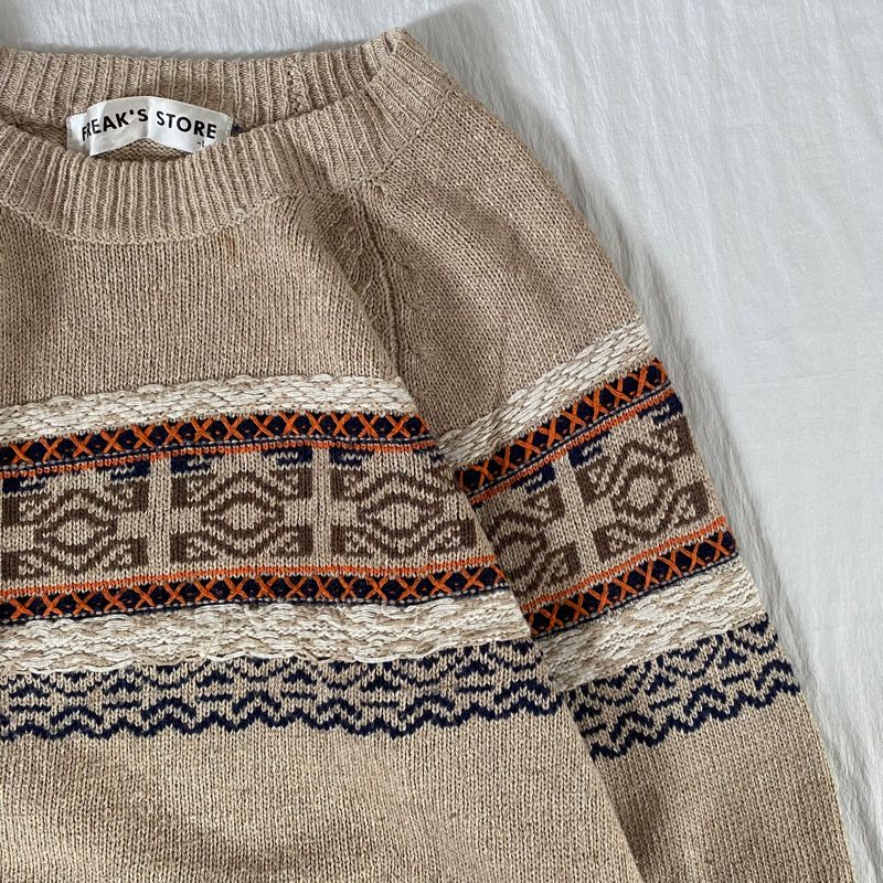 Freak's Store Vintage Sweater Pria tan, foto 3