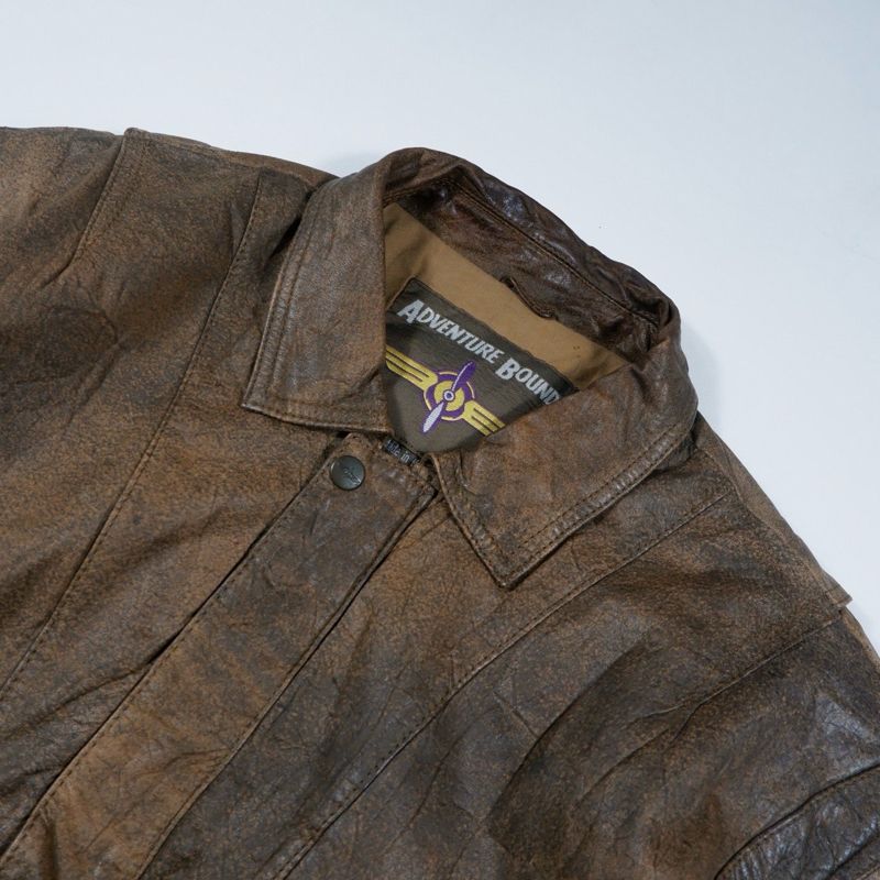 Vintage Casual Leather jacket Pria brown, foto 3