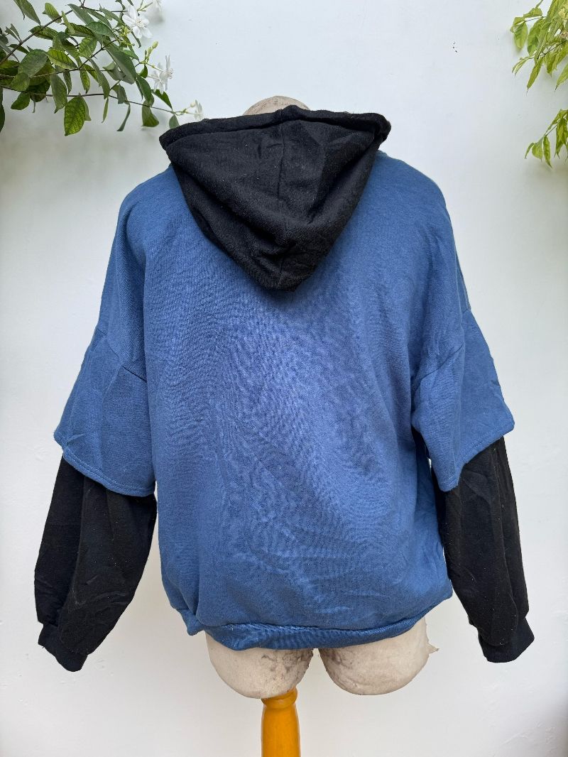 Casual Hoody Pria black blue, foto 3