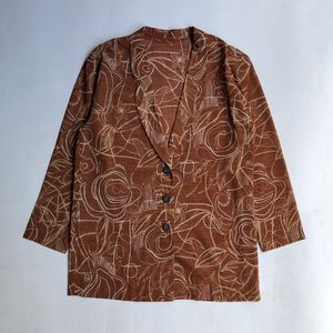 Minimalist Blazer Wanita brown cream