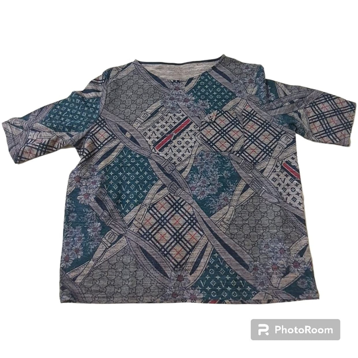 Casual T-shirt Wanita multicolor tan