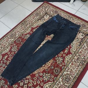 Streetwear Y2K Jeans Pria navy black