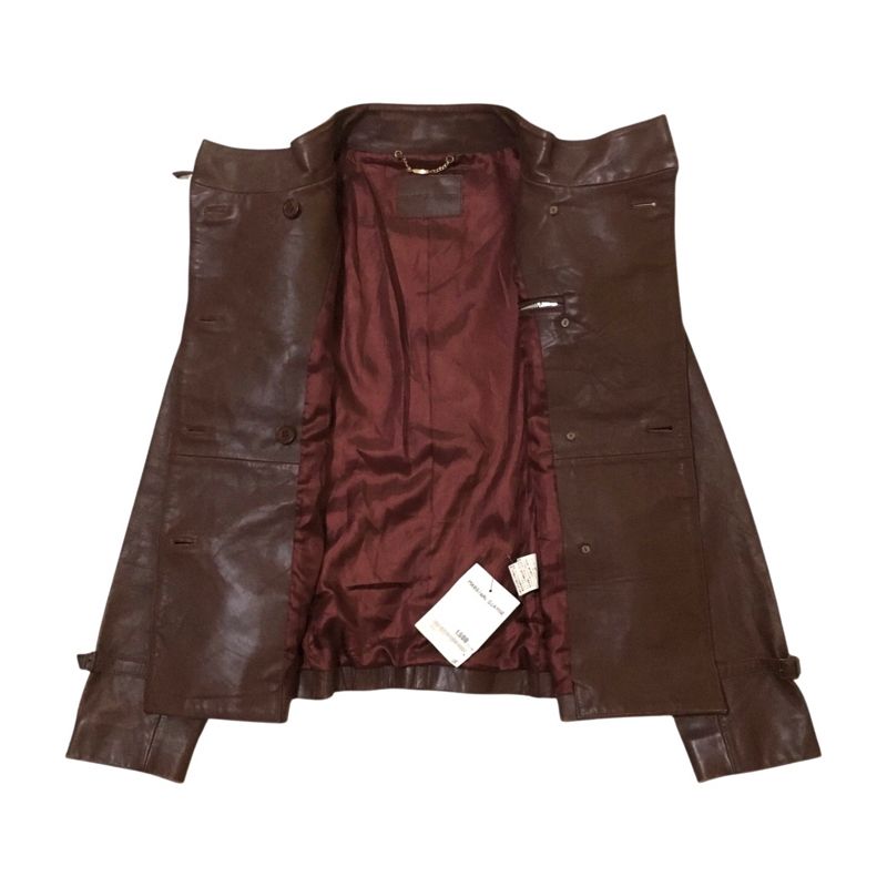 Luxury Casual Leather jacket Wanita brown, foto 3