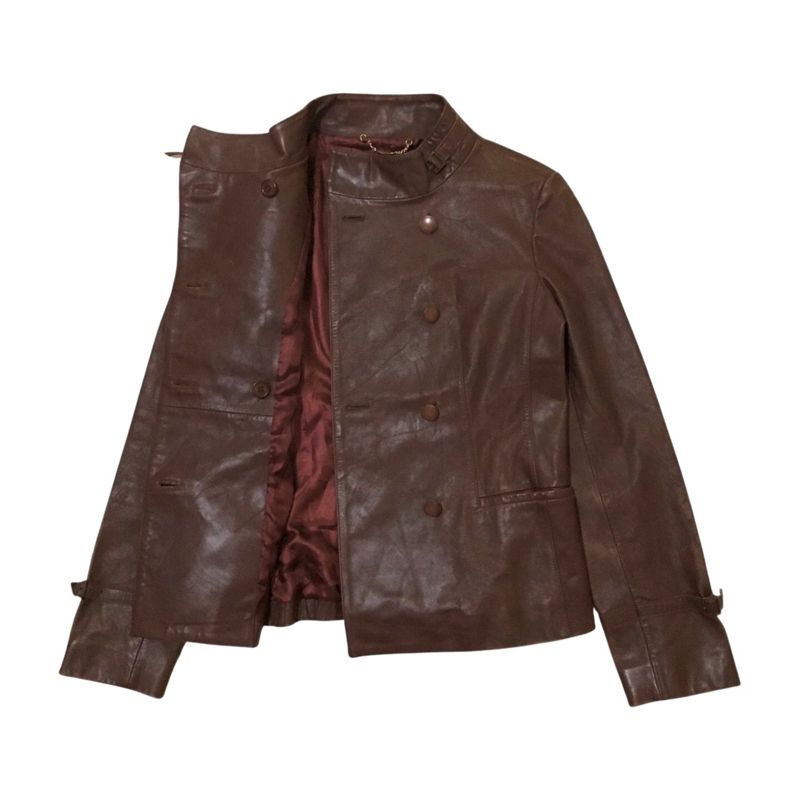 Luxury Casual Leather jacket Wanita brown, foto 2