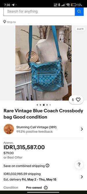 Coach Grunge Crossbody Bag Wanita blue