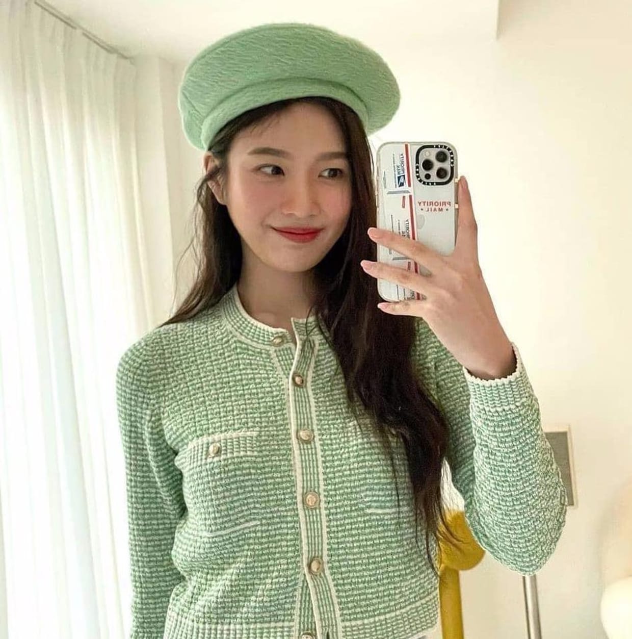 Minimalist Casual Cardigan Wanita green