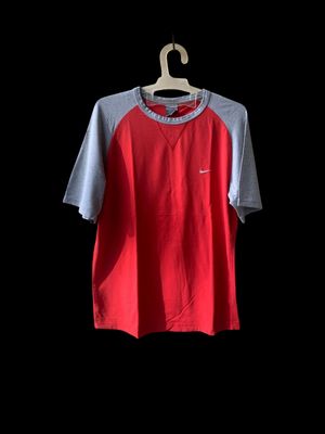 Nike Casual T-shirt Pria red gray