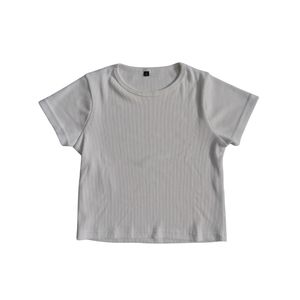 Basic white croptop – crew neck