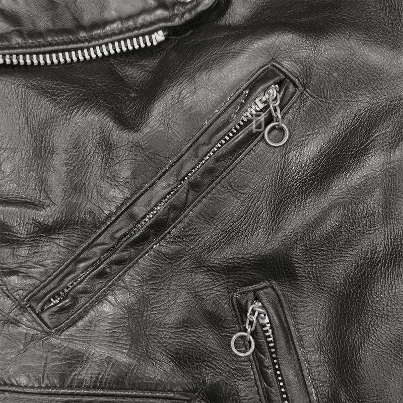 Vintage Biker Leather jacket Pria black, foto 5