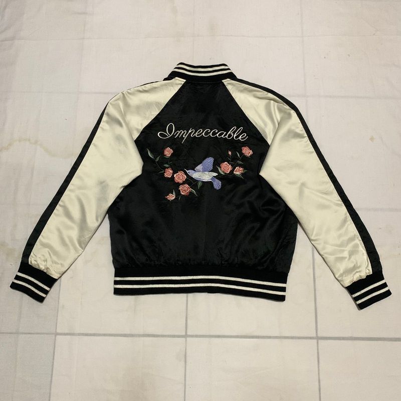 Vintage Bomber jacket Wanita white black, foto 2