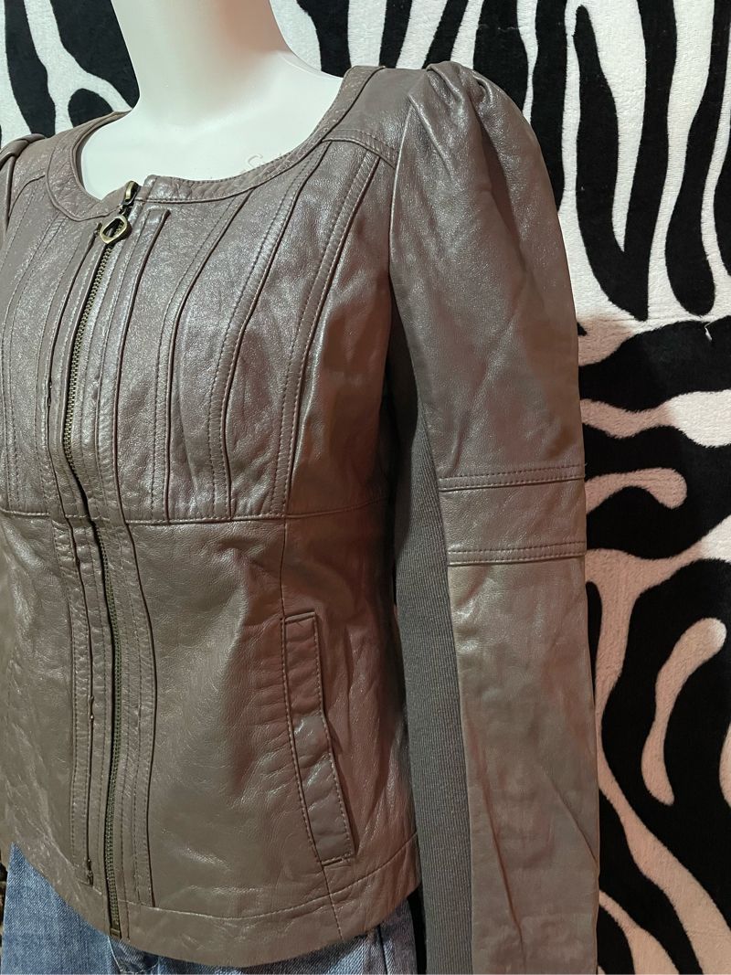 Only Y2K Emo Leather jacket Wanita brown, foto 3