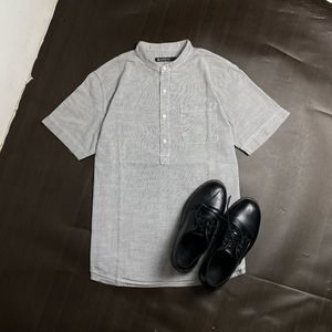 Hangten Streetwear Y2K Casual shirt Pria white gray