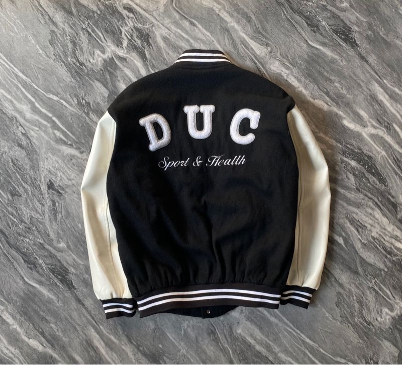 Sportswear Leather jacket Pria white black, foto 4