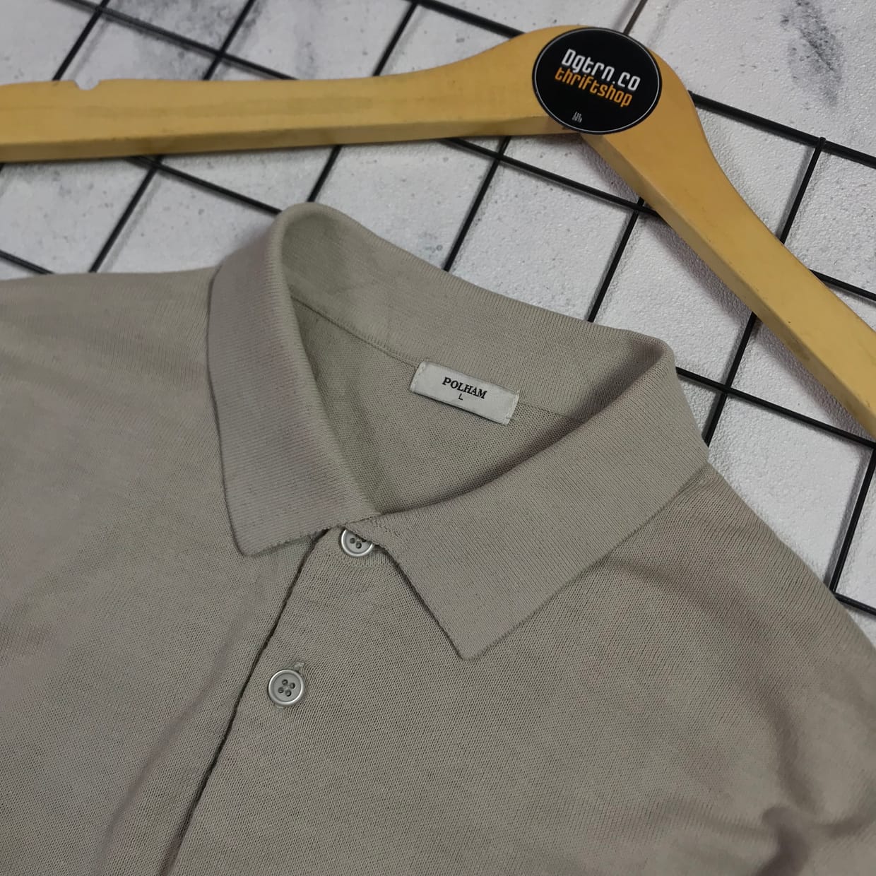 Vintage Polo shirt Pria gray, foto 3