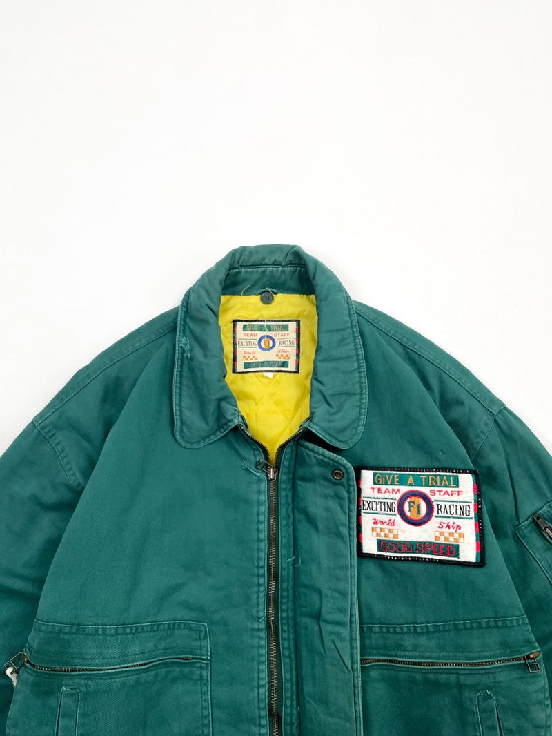 Vintage Bomber jacket Pria green yellow, foto 2