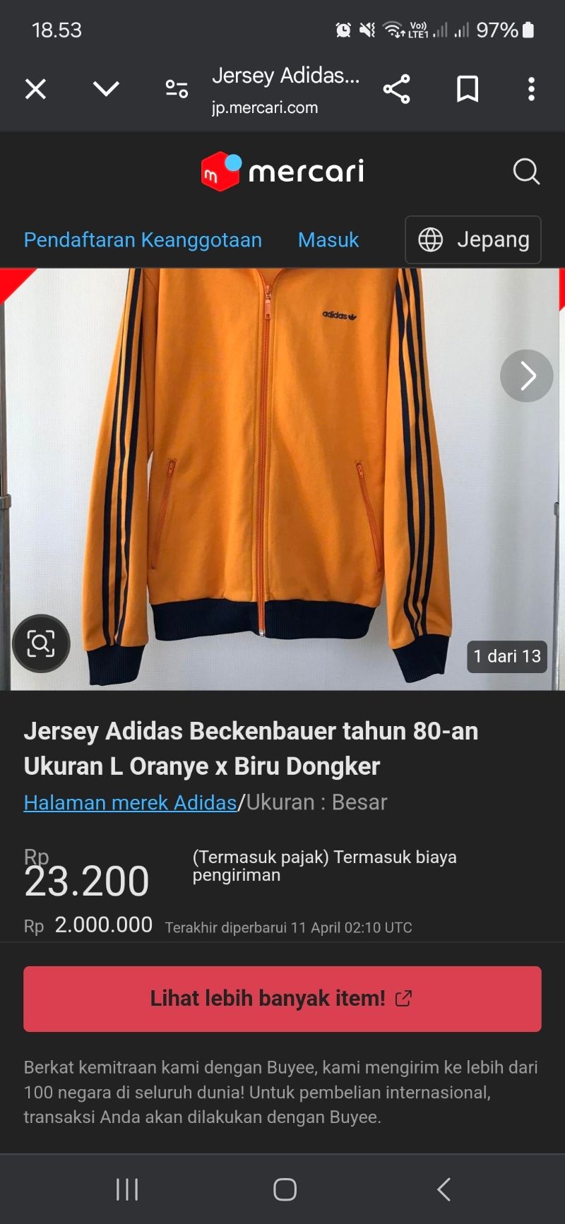 Adidas Casual Track jacket Pria orange, foto 5