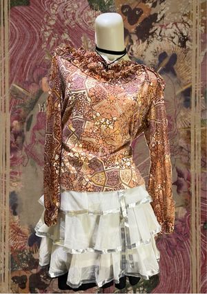Japanese brand Vintage Y2K Blouse Wanita brown