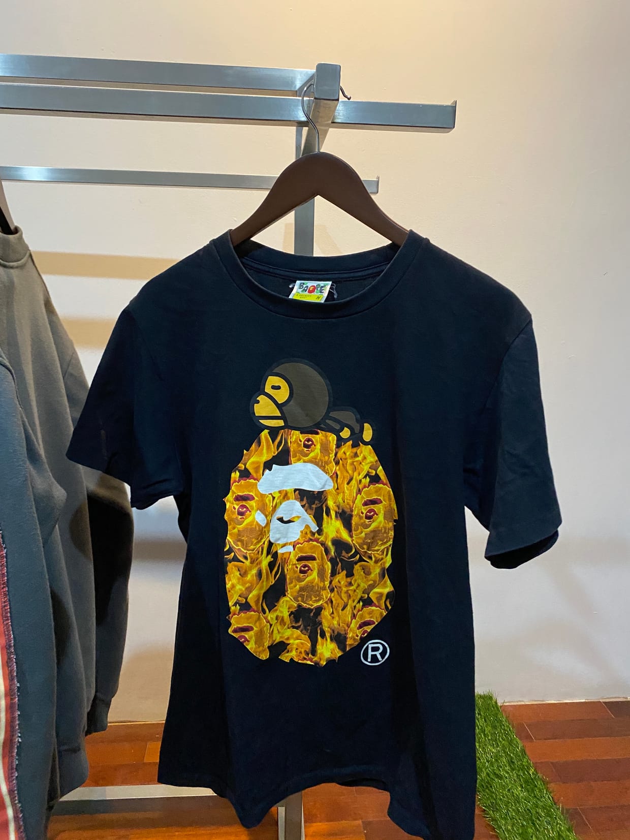 Apparel Bape Levis T Shirt A Bathing Ape Streetwear T-shirt Pria Black