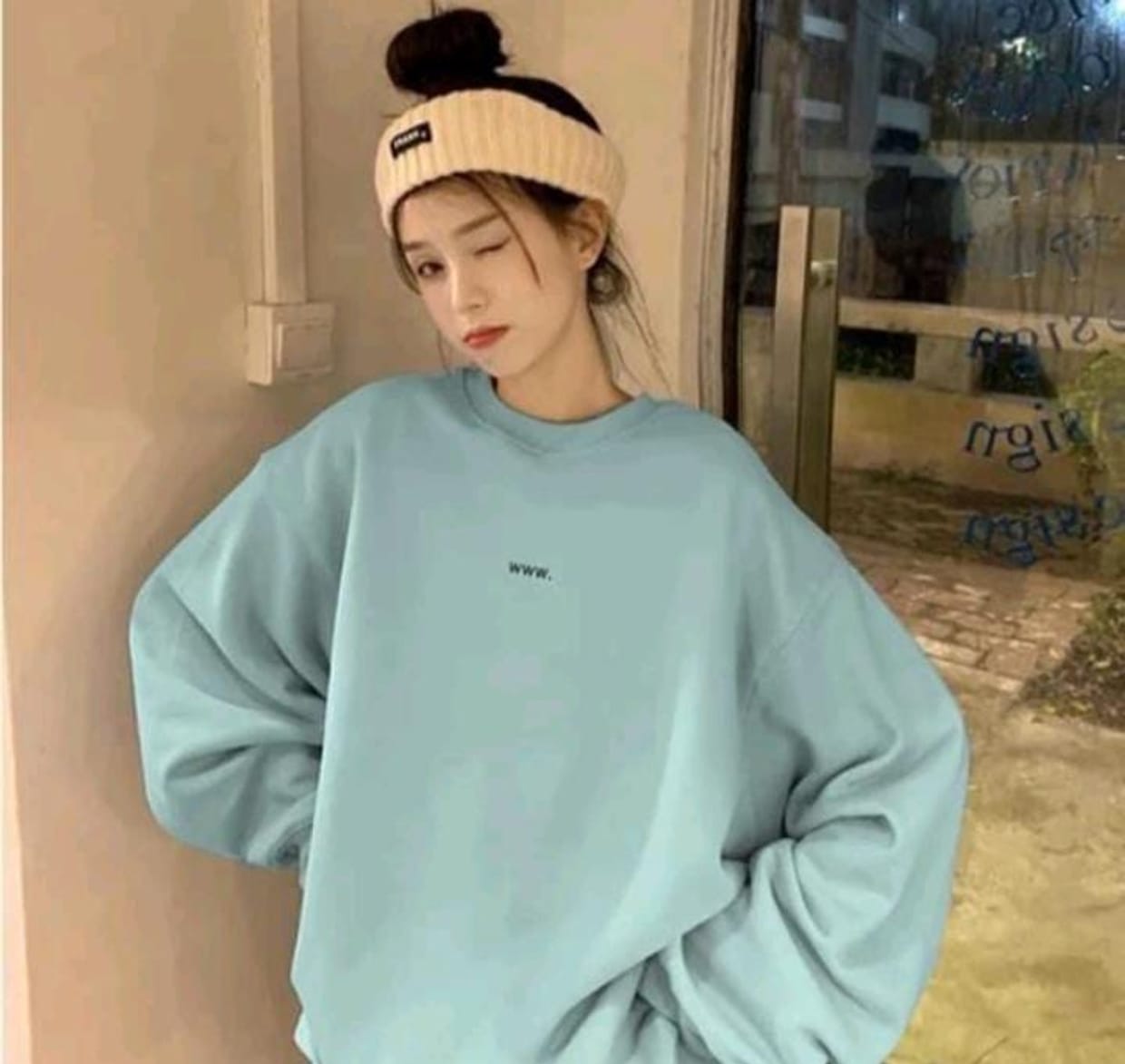 AS KNOW AS PINKY Casual T-shirt Wanita white tan