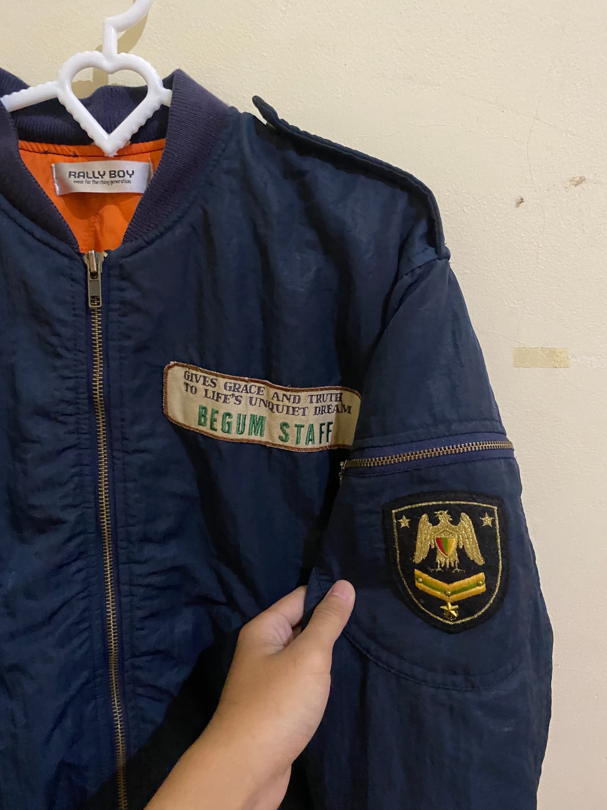 Vintage Casual Bomber jacket Pria navy, foto 3