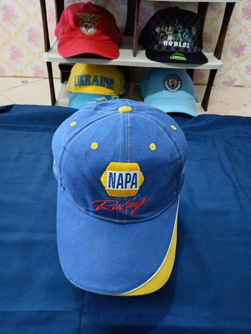 Vintage Biker Hat Pria yellow blue, foto 2