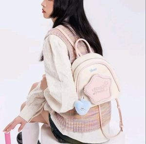 Coquette Minimalist Backpack Wanita white pink