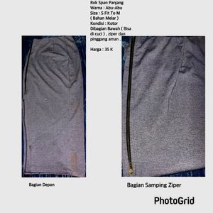 Minimalist Casual Maxi skirt Wanita gray