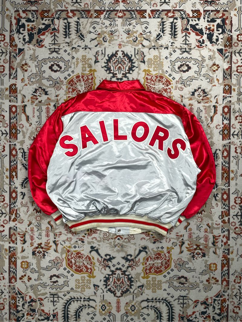 Vintage Varsity jacket Pria silver red, foto 4
