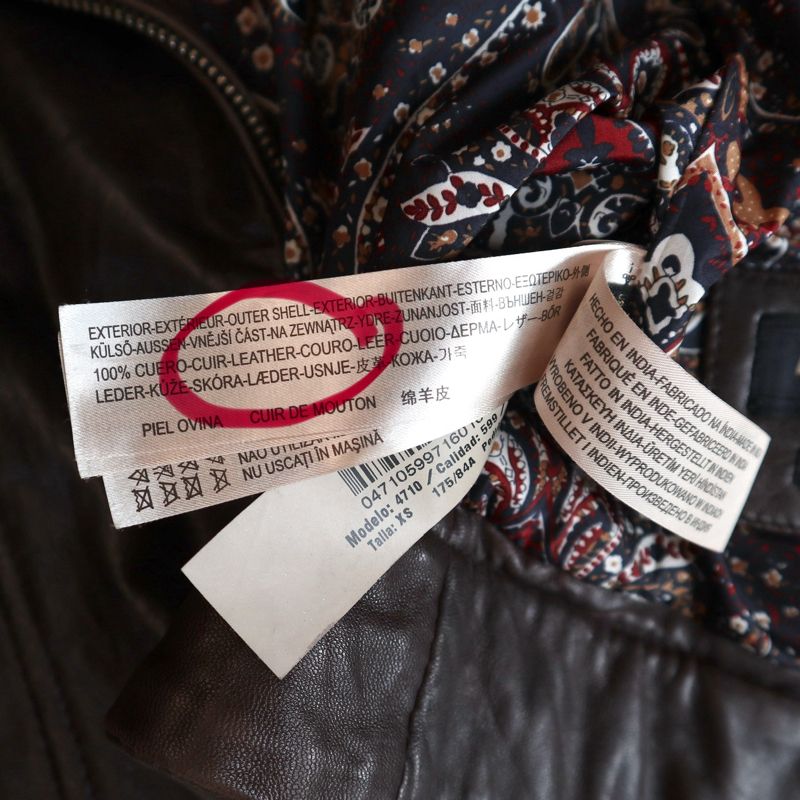 Biker Casual Leather jacket Wanita brown, foto 4