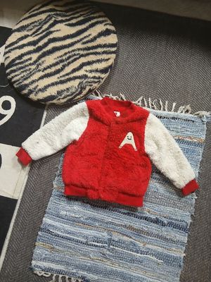 Japanese brand Vintage Y2K Fleece Kids white red