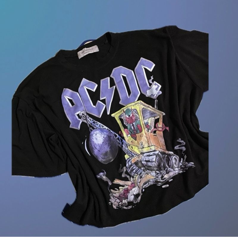 AC/DC Streetwear Reworked T-shirt Wanita black - Preloved