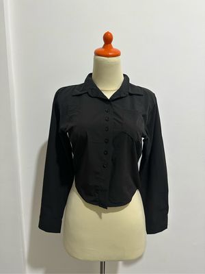 Minimalist Casual Blouse Wanita black