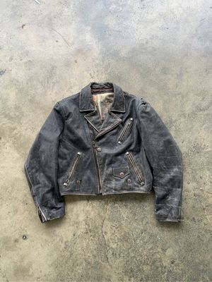 Made in USA Vintage Biker Leather jacket Pria black