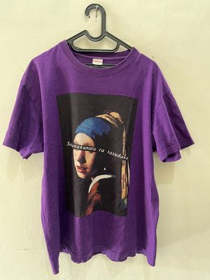 Vintage Streetwear T-shirt Pria purple