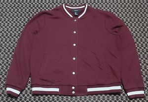 Forever 21 Casual Varsity jacket Pria brown red