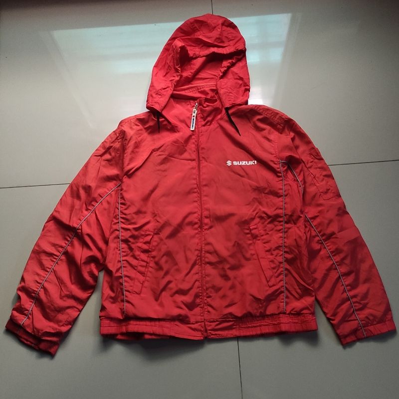 Biker Casual Windbreaker Pria red, foto 4