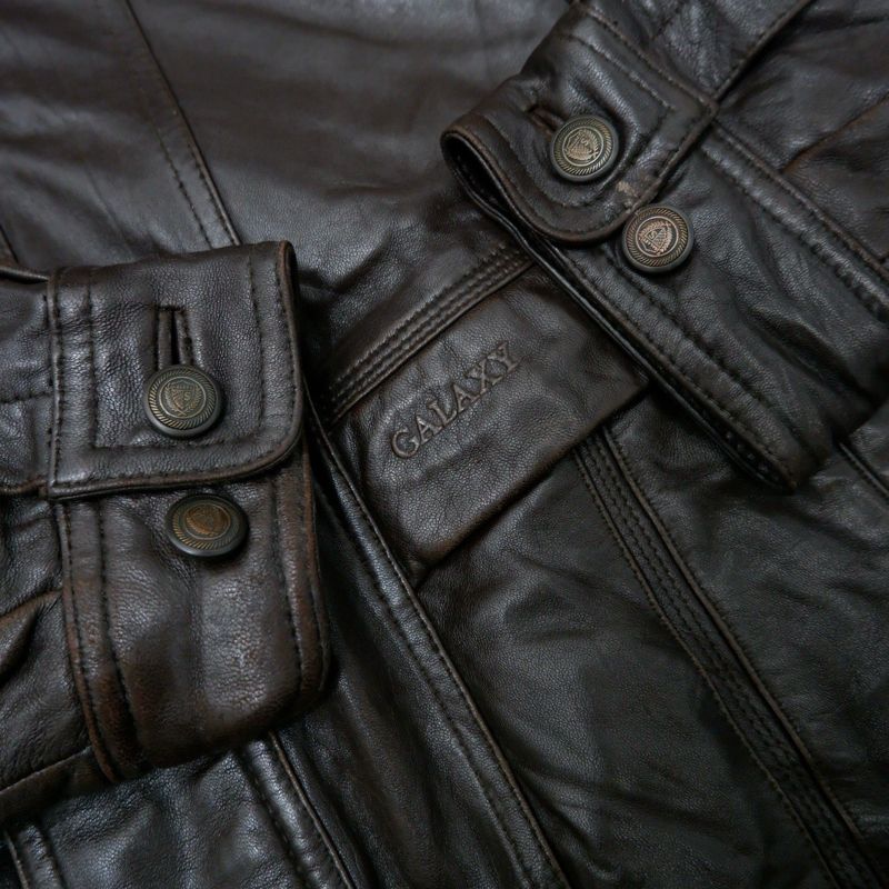 Vintage Casual Leather jacket Pria brown, foto 8