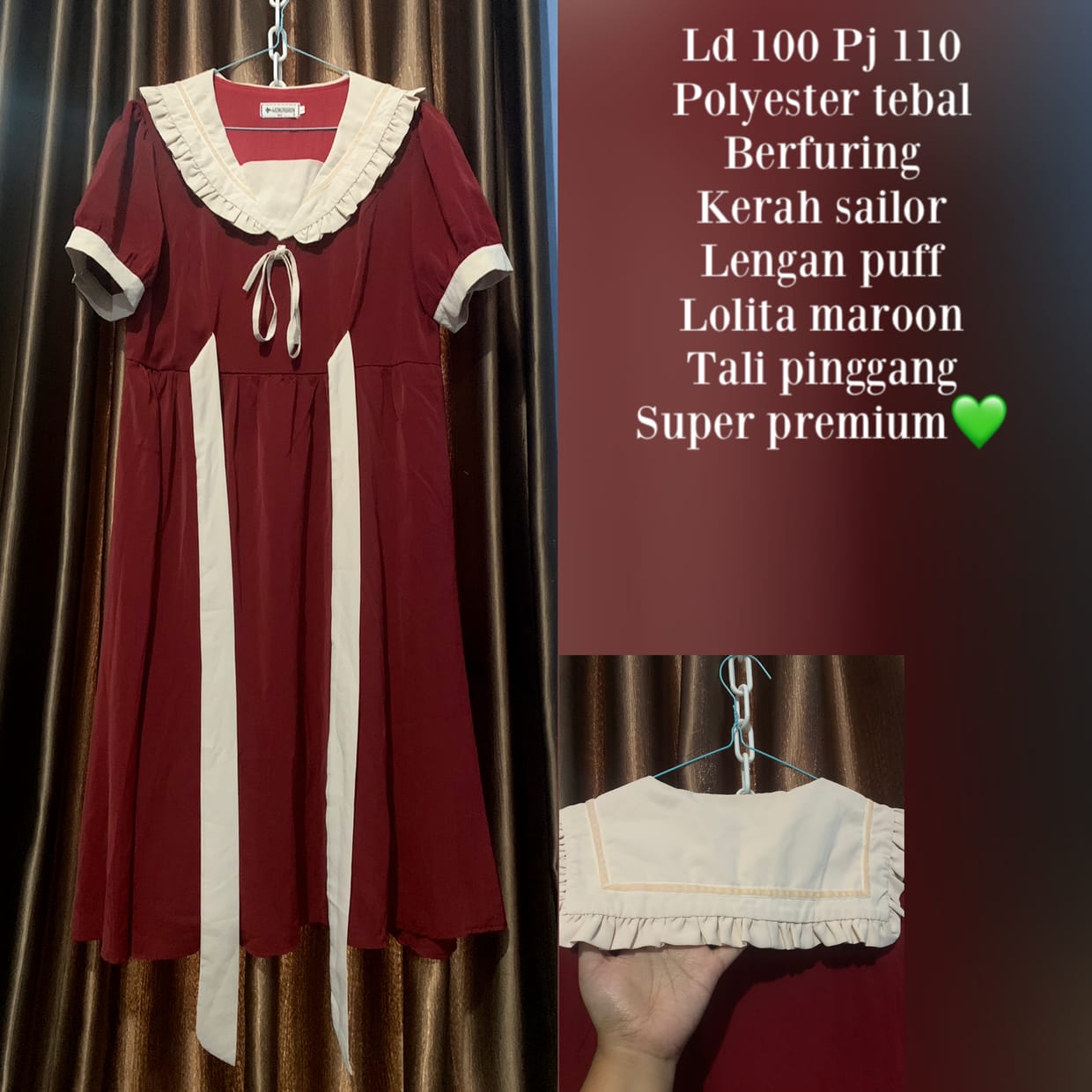 Lolita Maxi dress Wanita red