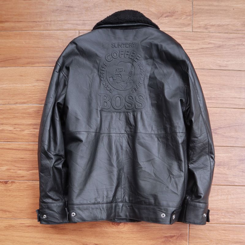 Casual Leather jacket Pria black, foto 3