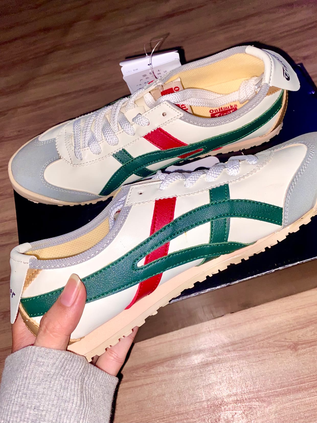 Onitsuka Tiger Casual Sneakers Wanita green red