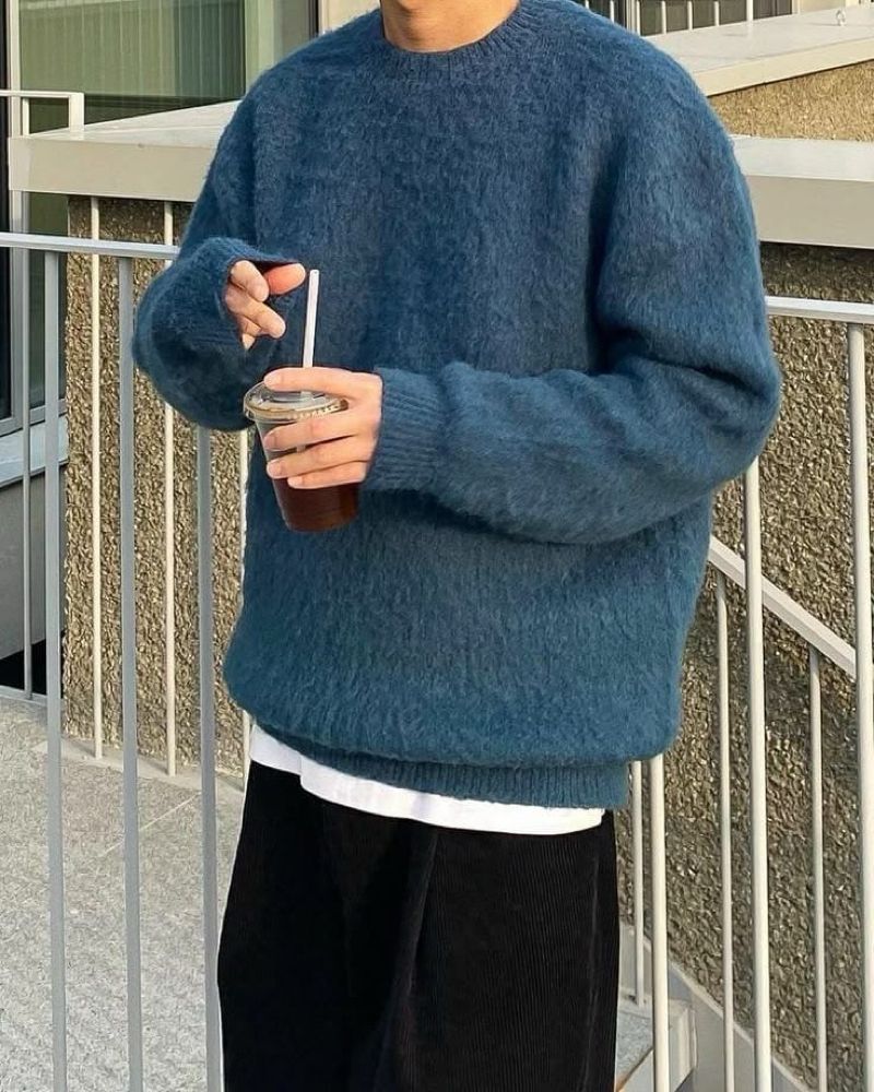 Casual Sweatshirt Pria blue, foto 3